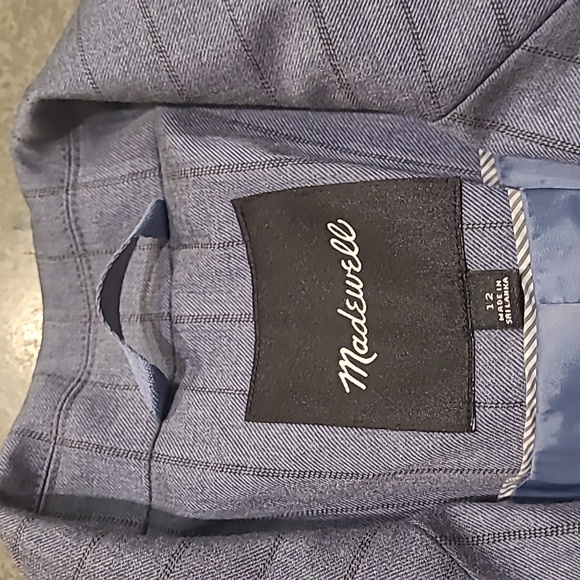 MADEWELL YARN DYED PINSTRIPE BLUE BLAZER - Picture 8 of 12